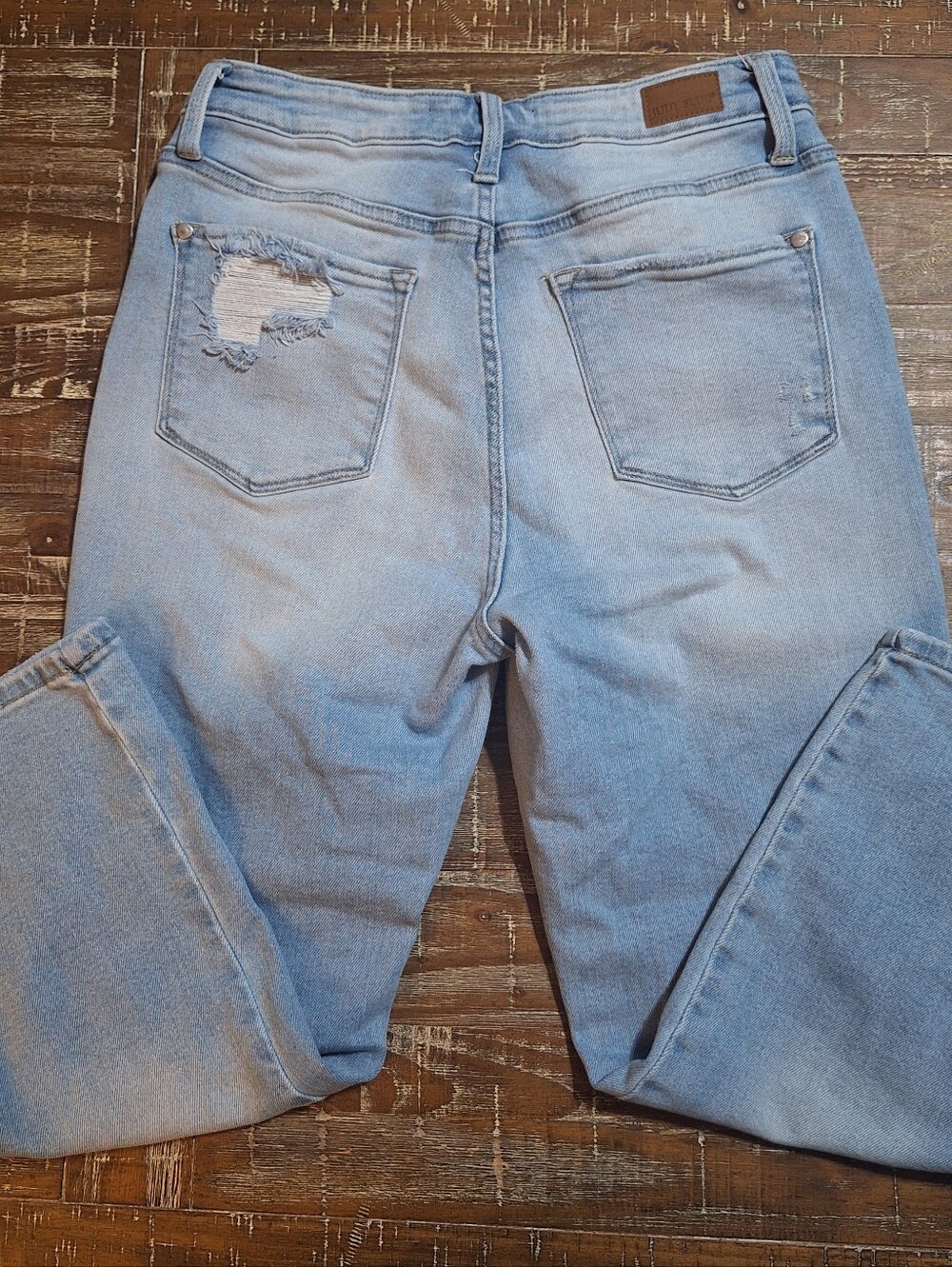 Judy Blue Jeans Womens Size 29 Distressed High Rise Crop Stretch Lite Denim
